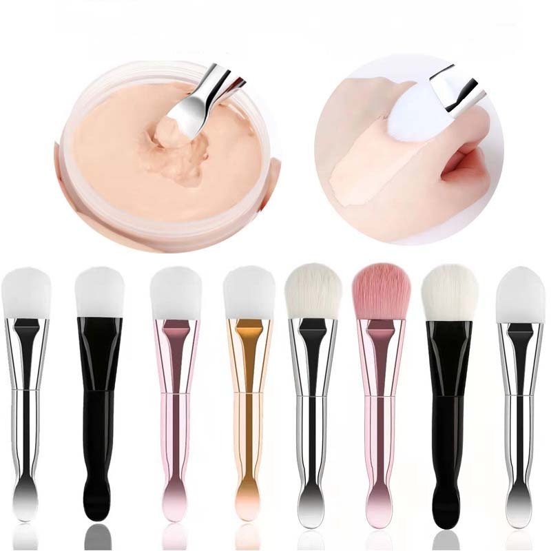 Professional Beauty Soft Hair Facial Mask Applicator Makeup Brush White Vegan Plastic Handle Silicone Face Mask Brushes