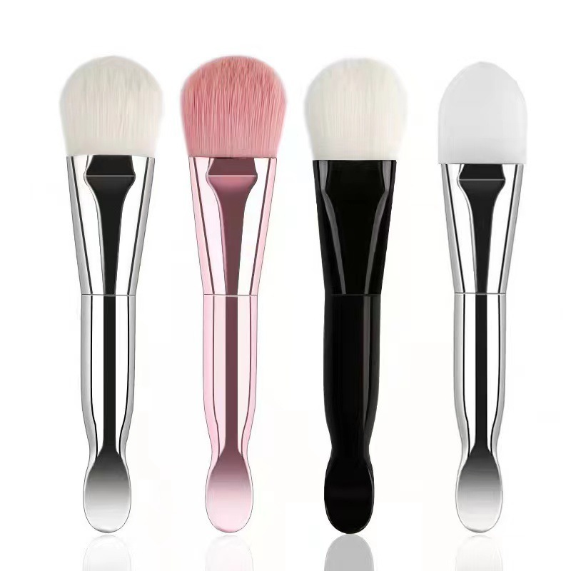 Professional Beauty Soft Hair Facial Mask Applicator Makeup Brush White Vegan Plastic Handle Silicone Face Mask Brushes