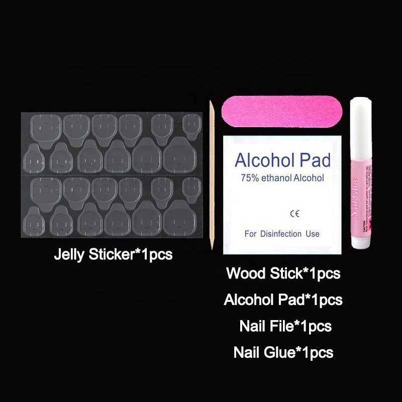 Wholesale Press On Nail Tool Kit Bag False Nail Tips Jelly Gel Glue Peel And Wood Stick Nail Files Manicure Pedicure