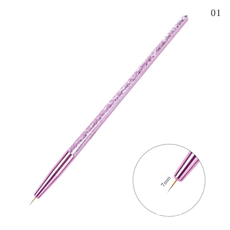 European Handle Japanese Nylon Hair UV Gel Painting Drawing Acrylic Nail Brush Set 4pcs 7mm 9mm 11mm 13mm Nail Art Liner Brush