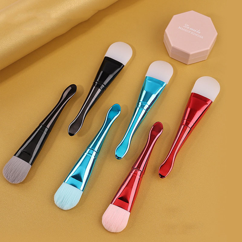 Professional Beauty Soft Hair Facial Mask Applicator Makeup Brush White Vegan Plastic Handle Silicone Face Mask Brushes