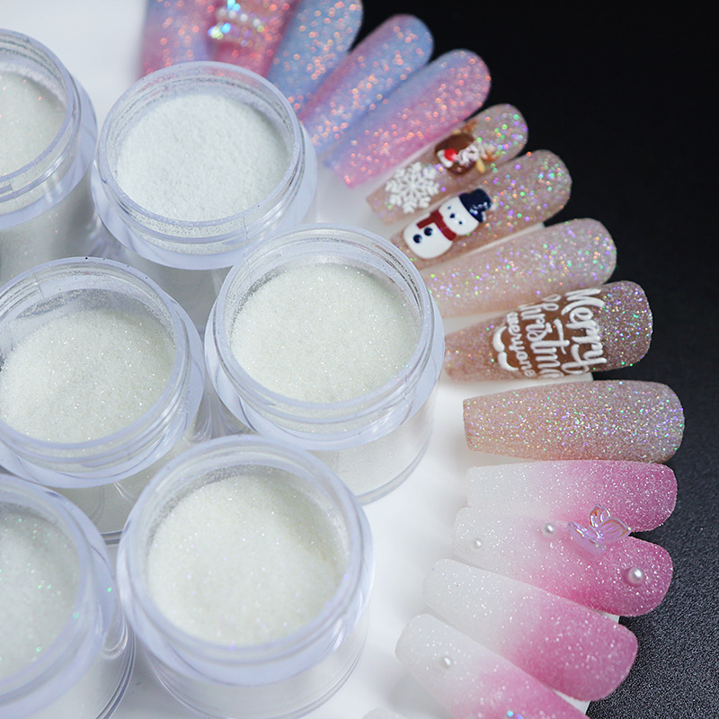 Wholesale Colorful Diamond Shinny Dust Powder Sugar Nail Candy Sweet Nail Art Pigment Glitter Rainbow Powder Nail