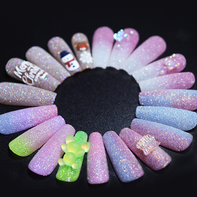 Wholesale Colorful Diamond Shinny Dust Powder Sugar Nail Candy Sweet Nail Art Pigment Glitter Rainbow Powder Nail