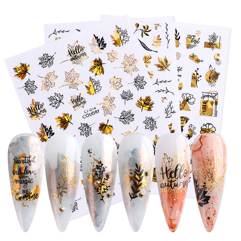 Cheap Wholesale Japanese Sunflower Nail Stickers Adhesive 3D Nail Decals Decoration For Hands Toe Nail Stickers