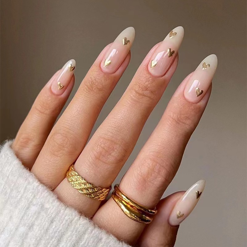 Custom Press On Nails Wholesale  Ballerina Medium Coffin French Tip Nails Manicure Acrylic Stick On Nails