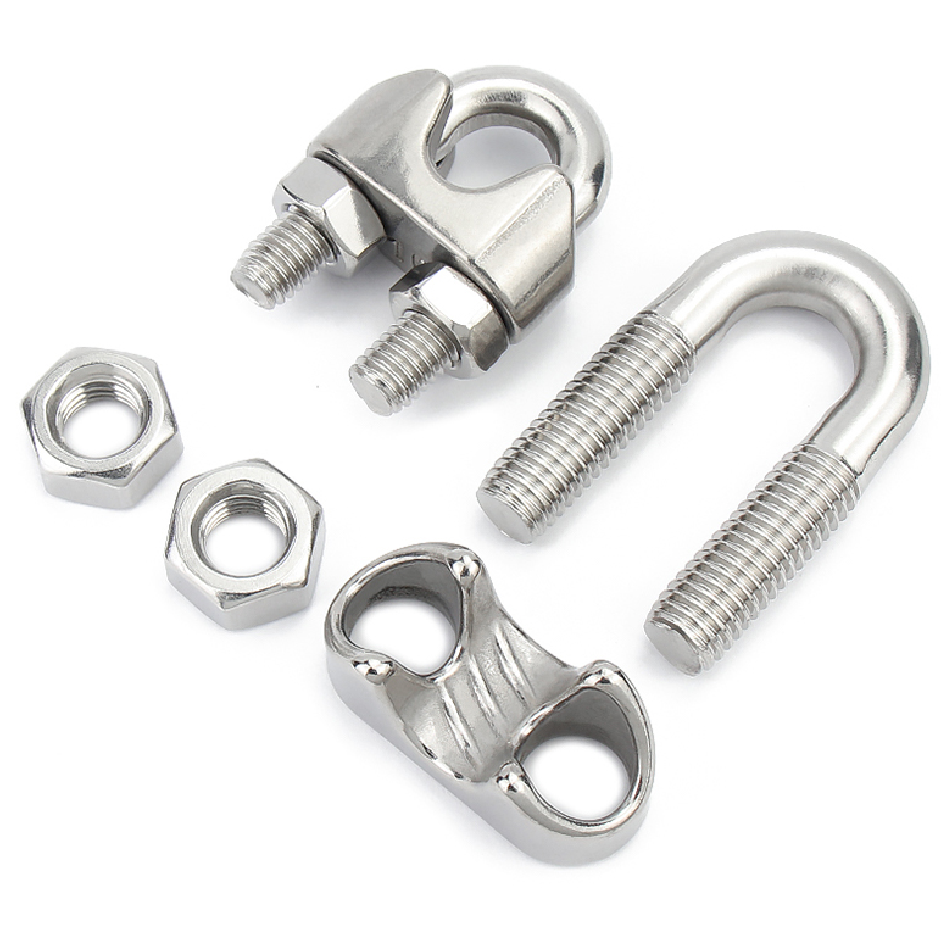 Hot Sales stainless wire rope double clip Simplex/duplex wire rope clamp/wire rope cross clip for wire rope