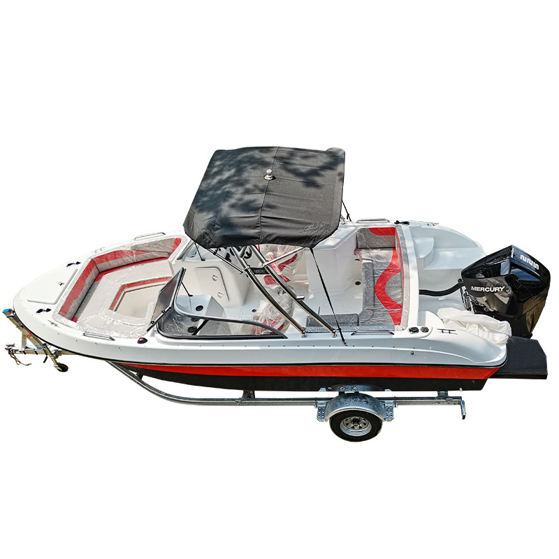 Ce approved 22ft fiberglass 8 passenger open deck sport pleasure boat for sale