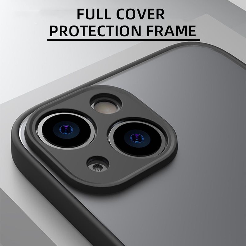 For iPhone 15 14 13 12 11 Pro Max Matte PC Mobile Cover for iPhone XS XR SE3 6 7 8 Plus Color TPU Bezel phone case