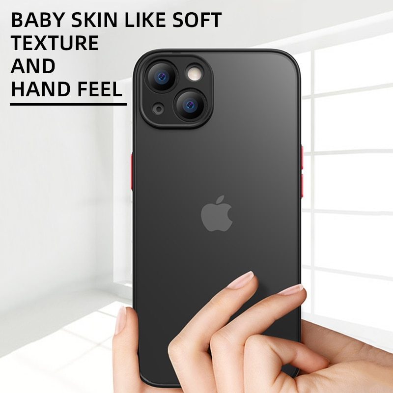 For iPhone 15 14 13 12 11 Pro Max Matte PC Mobile Cover for iPhone XS XR SE3 6 7 8 Plus Color TPU Bezel phone case