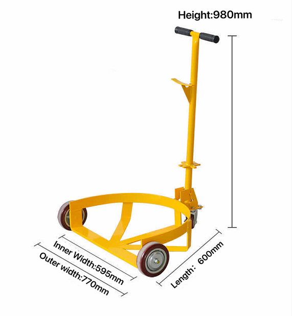 Portable Heavy Duty Manual Hand Truck 450 kg 200 liters plastic Oil Drum Trolley tool drums