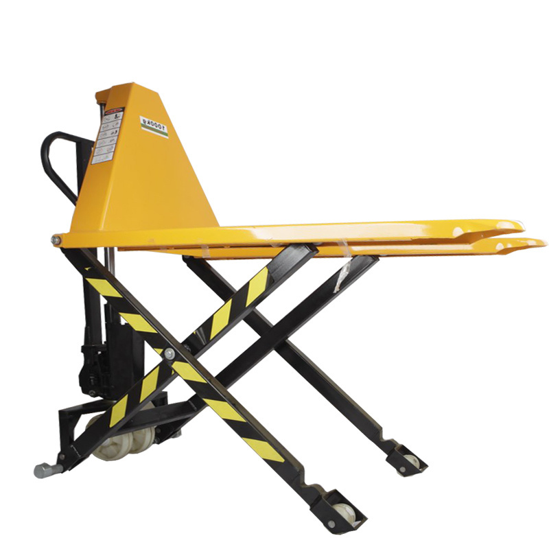 Jing xin 1.5 Ton Max. Lifting Height 800mm High Lift Hand Pallet truck Hydraulic Scissor Lift Jack