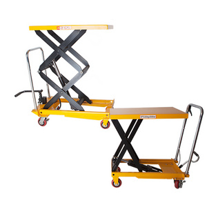 Jingxin Small Hand Hydraulic Scissor Lift Table 200KG Manual Trolley Cart