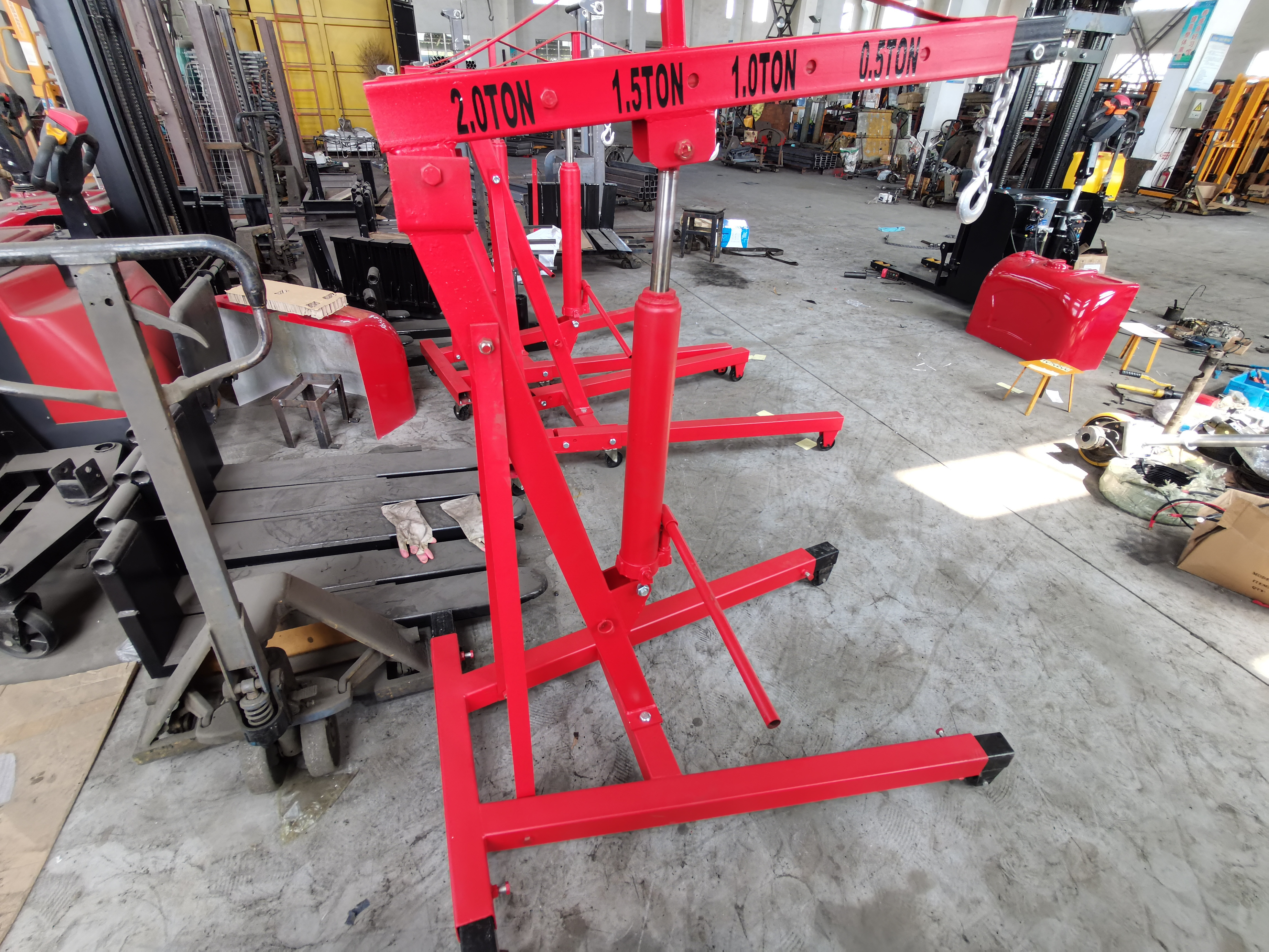 Factory Direct Sale 2 Tons Mini Manual Hydraulic Crane Foldable Forklift Movable Mini Stacker Red 60 Manual Lever Lift 3 T 9 M