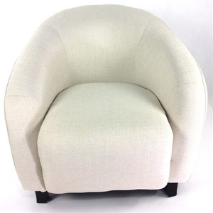 Best selling comfy sitting small armchair oversized white cloth single chair