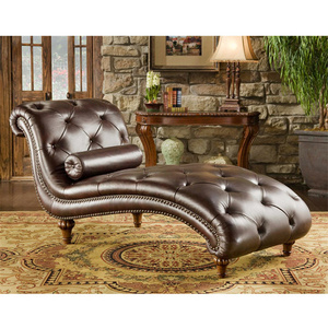 Exceptional brown leather large chair small sofa lounge with chaise