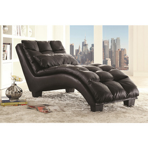 Fashion style comfy indoor brown leather chaise lounge chair