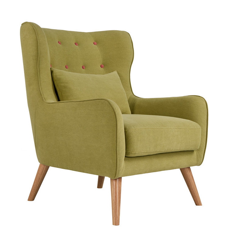 Top living room big chairs green cloth comfy armchairs for sale