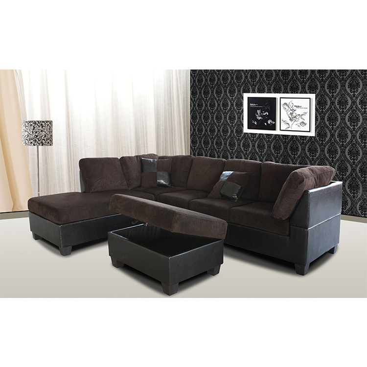 Chinese Black Rice White Beige Suede Couch Sectional Sleeper Sofa