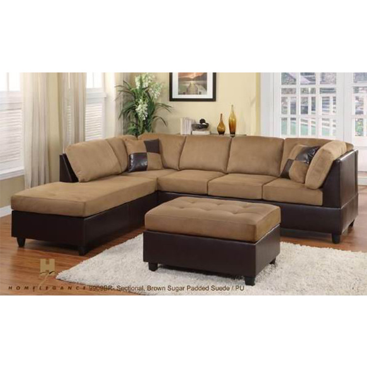 Chinese Black Rice White Beige Suede Couch Sectional Sleeper Sofa