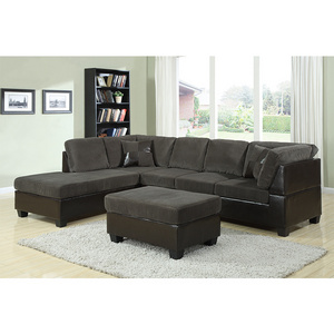 Chinese Black Rice White Beige Suede Couch Sectional Sleeper Sofa