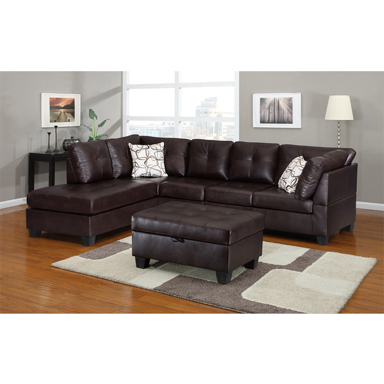 Top supplier sectionals modern commercial brown cloth fabric sectional sofa