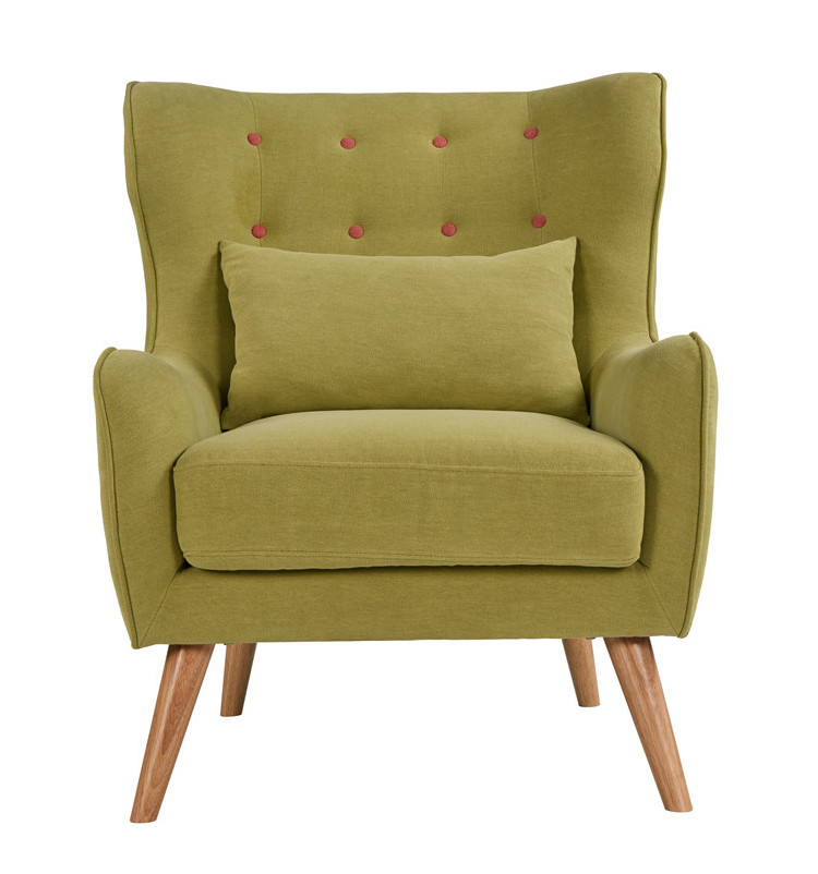 Top living room big chairs green cloth comfy armchairs for sale