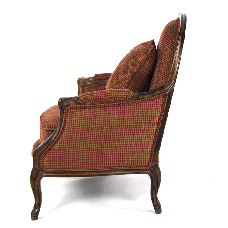 Wholesale small casual armchairs comfortable  brown cloth chairs for sale