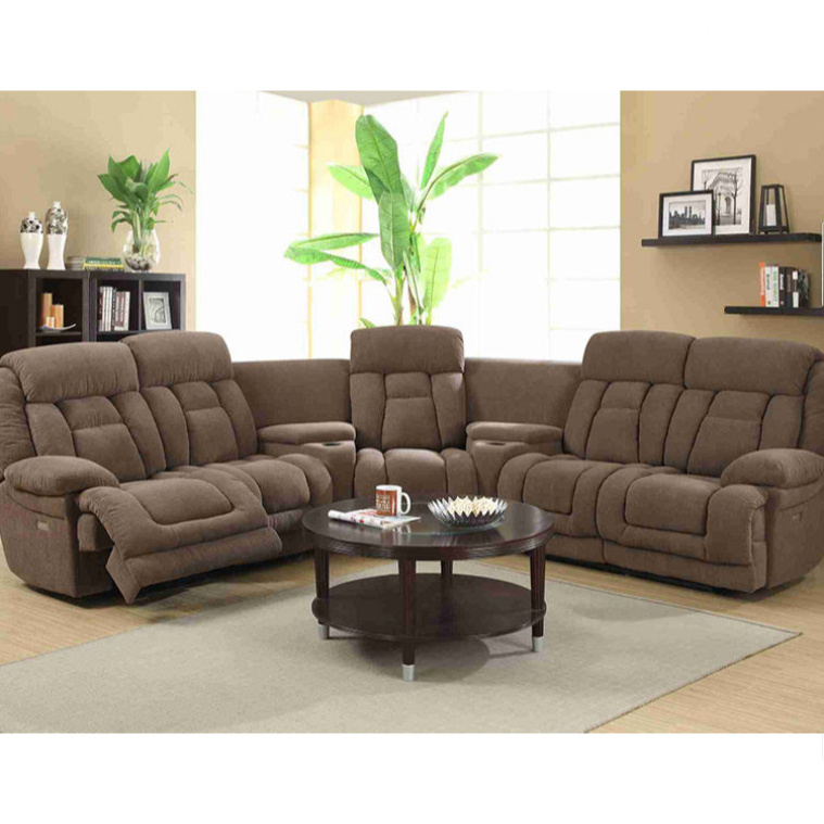 High Quality Import Modern 1 2 3 Suede Leather Electric Recliner Sofa