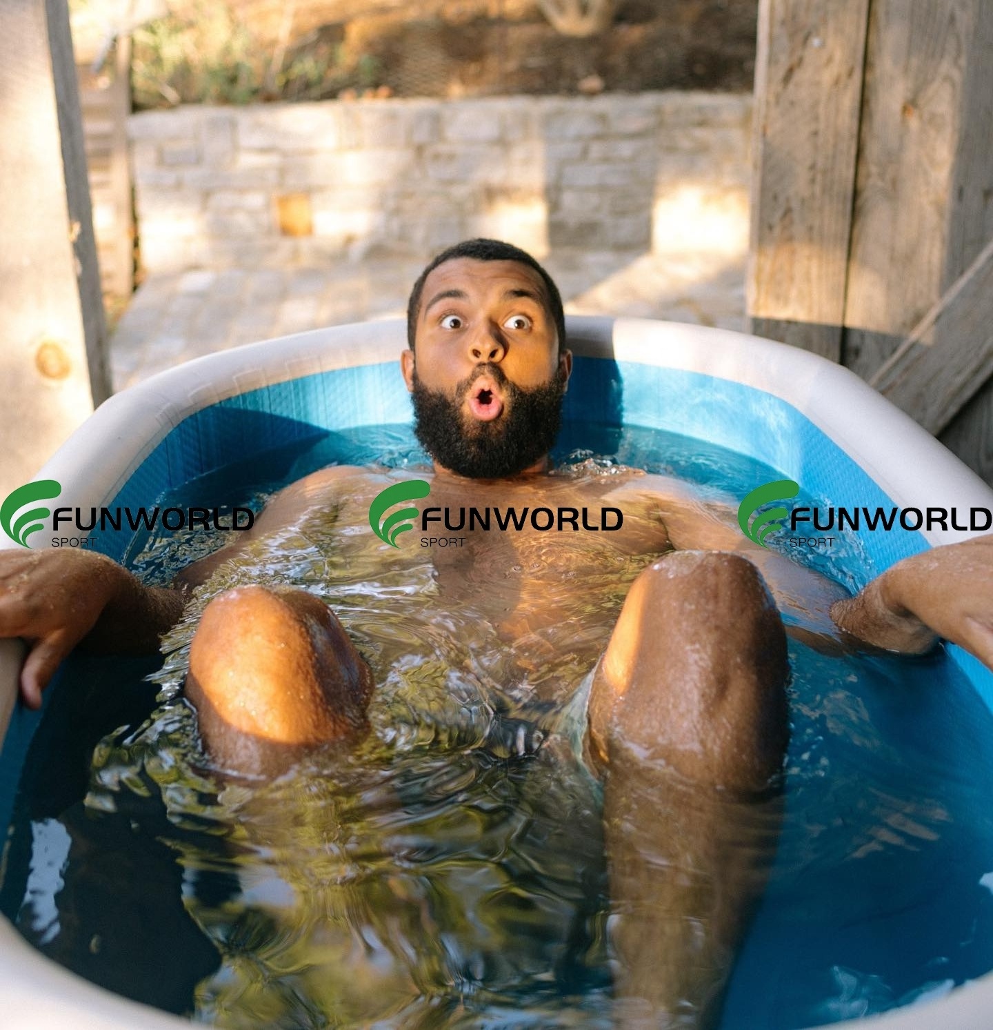 Funworldsport Customized PVC Inflatable Ice Bath Recovery 2 Person Portable Cold Plunge Tub With Chiller