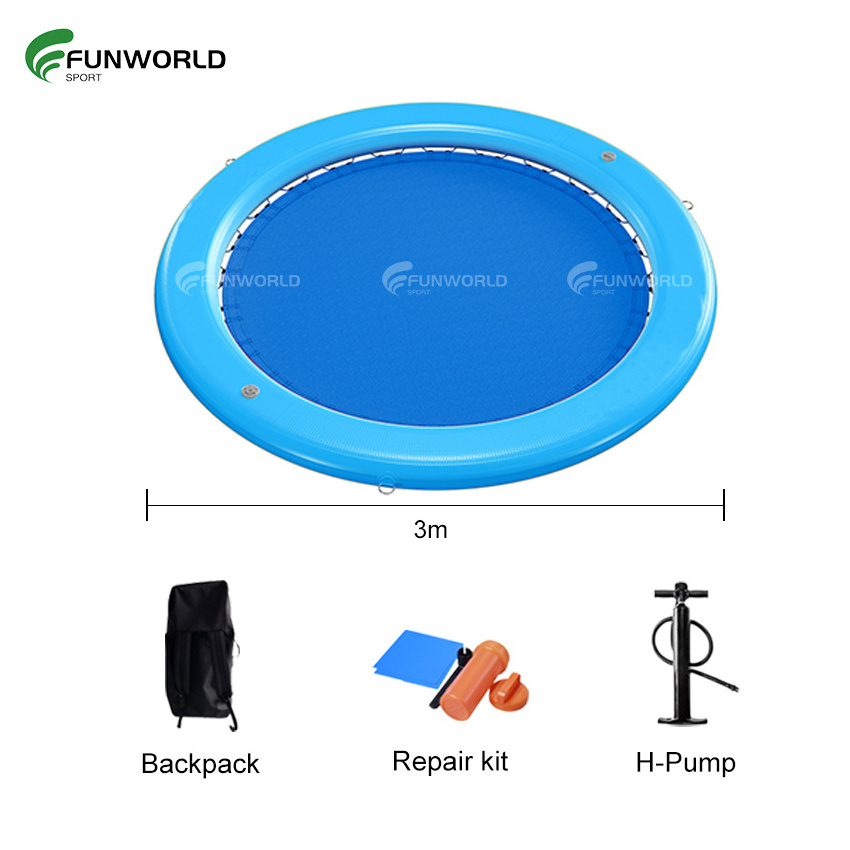 Funworldsport Round Water Hammock Floating Platform Swimming Pool Mat inflatable float hammock