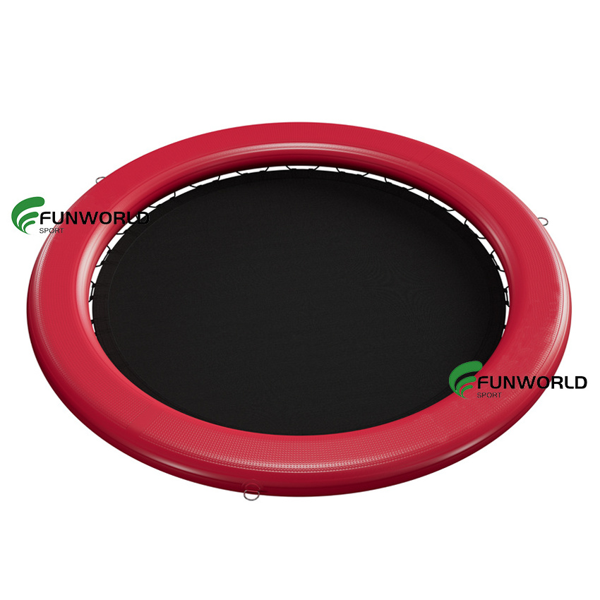 Funworldsport Customized stable inflatable Sunchill round water floating pad float ring with electric air pump