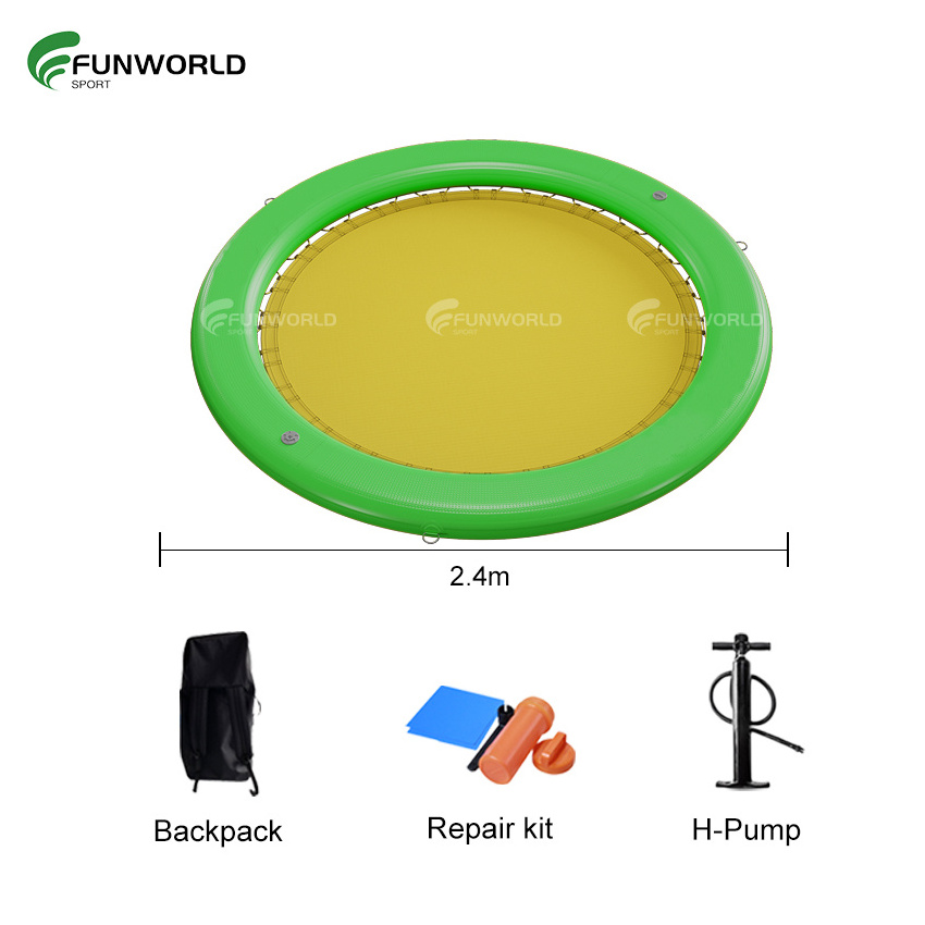 Funworldsport Round Water Hammock Floating Platform Swimming Pool Mat inflatable float hammock