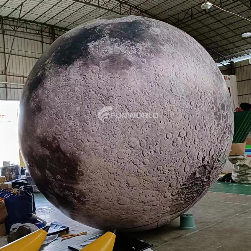 Funworldsport Advertising Inflatable Moon Model Inflatable Globe Ball With Led Light For Outdoor Decoration