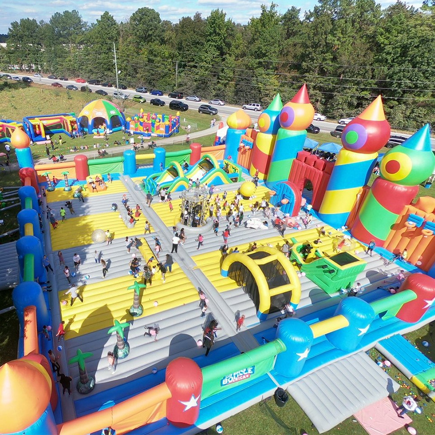 Adventure inflatable jumping park big inflatable bouncing castles inflatable playground outdoor for games