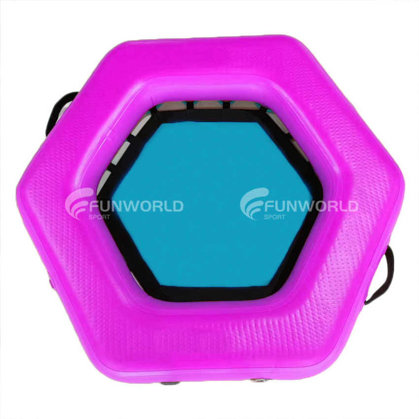 Funworldsport Inflatable Floating Hexagon Sunchill Floating Mat Hammock For Tanning Pool