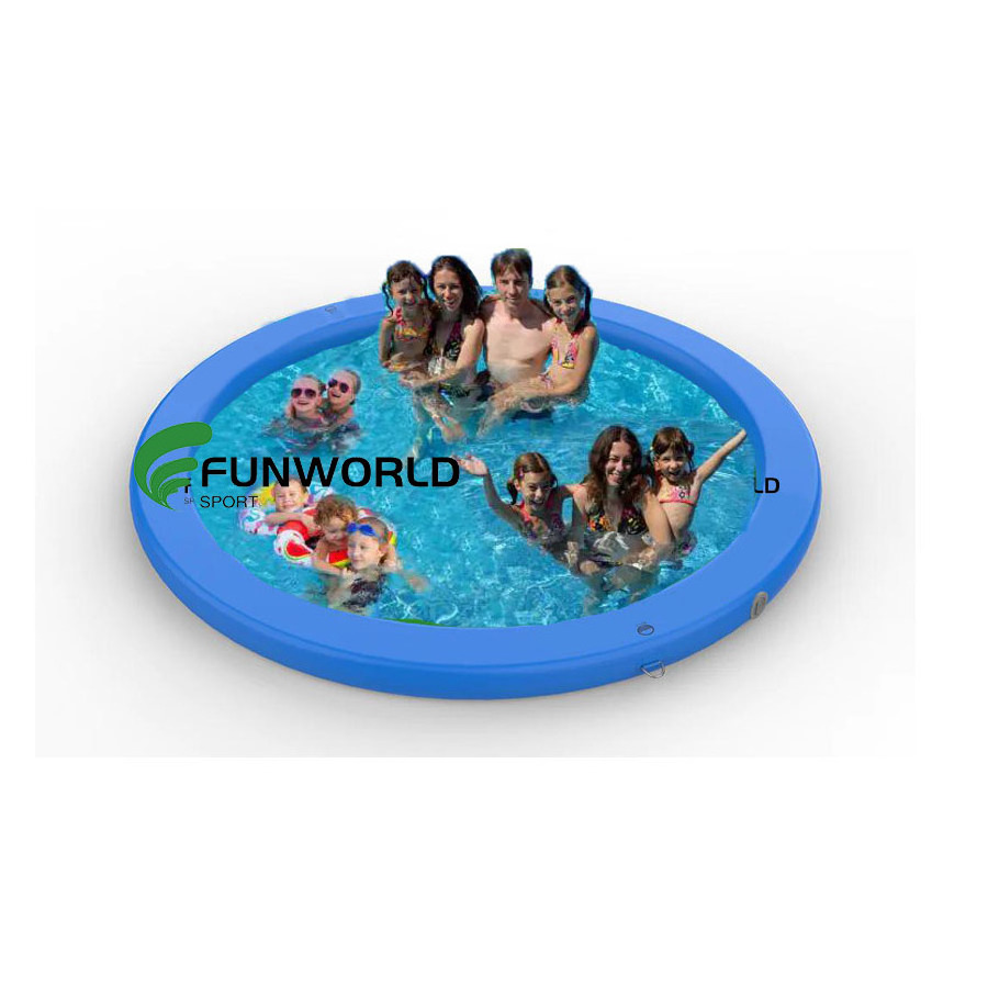 Funworldsport High Quality Inflatable Sunchill Swimming Floating	Inflatable Floating Water Platform For Boat