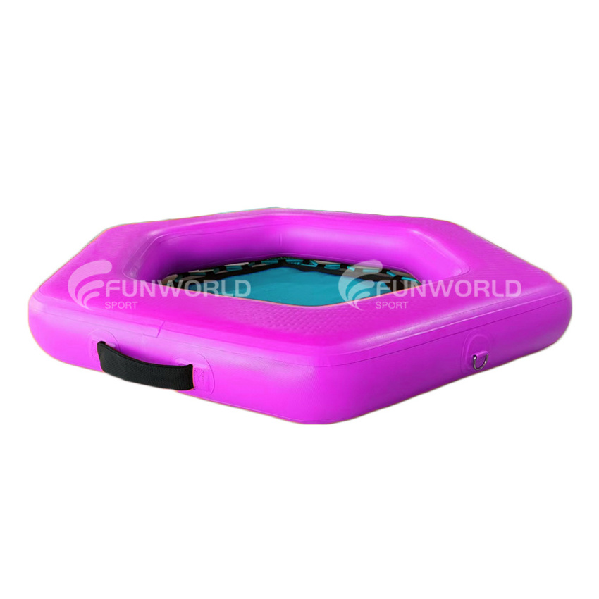 Funworldsport Inflatable Floating Hexagon Sunchill Floating Mat Hammock For Tanning Pool