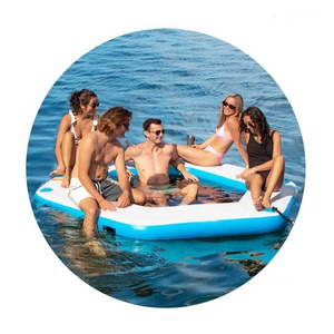 Funworldsport Inflatable Water Lounger Hammock Pool Hexagon Round Sun Pad Water Float for Swimming Pool and Sea