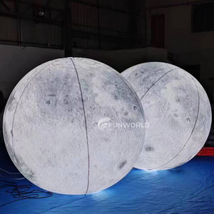 Funworldsport Advertising Inflatable Moon Model Inflatable Globe Ball With Led Light For Outdoor Decoration