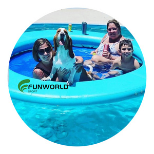 Funworldsport PVC Round Sunchill Inflatable Water Hammock Floating Mat Air Sun Pad