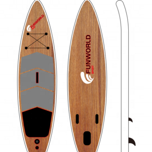 IFUNWOD Wood Grain Factory Sup Paddle Board For Ocean Lake Surf Sports in Stock