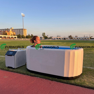 Funworldsport Customized PVC Inflatable Ice Bath Recovery 2 Person Portable Cold Plunge Tub With Chiller