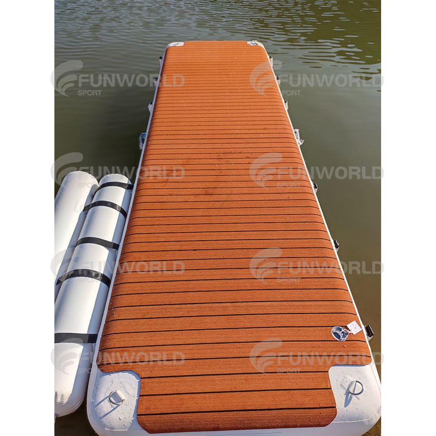 OEM&ODM Drop Stitch Dwf Material Water Park Equipment Floating Air Pontoon Inflatable Dock Deck Platform