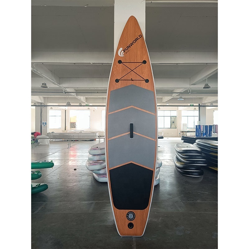 IFUNWOD Wood Grain Factory Sup Paddle Board For Ocean Lake Surf Sports in Stock