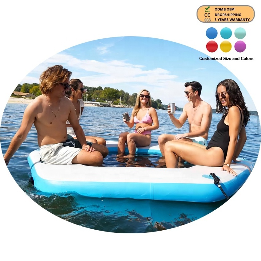 Funworldsport HEX Inflatable Floating Lounge Pool Float Water floating island Sun Pad