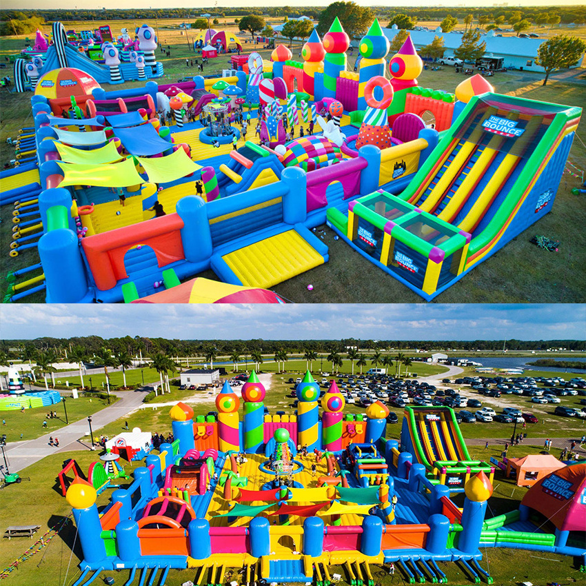 Adventure inflatable jumping park big inflatable bouncing castles inflatable playground outdoor for games