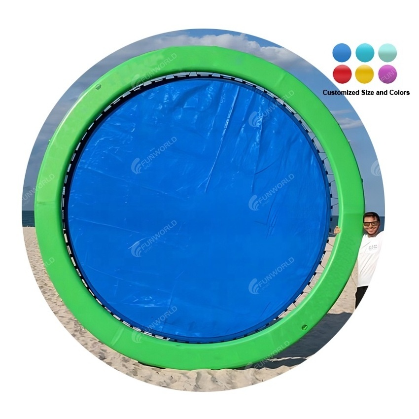 Funworldsport Water sport DWF Inflatable Floating Hexagon Round Sun Pad Water Float Hammock for Swimming Pool and Sea