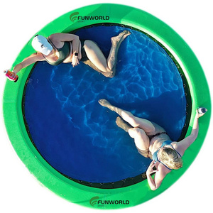 Funworldsport Inflatable Tanning Pool Lounger Floating Sunbathing Pool Sun Float Megachill Air Sun Pad