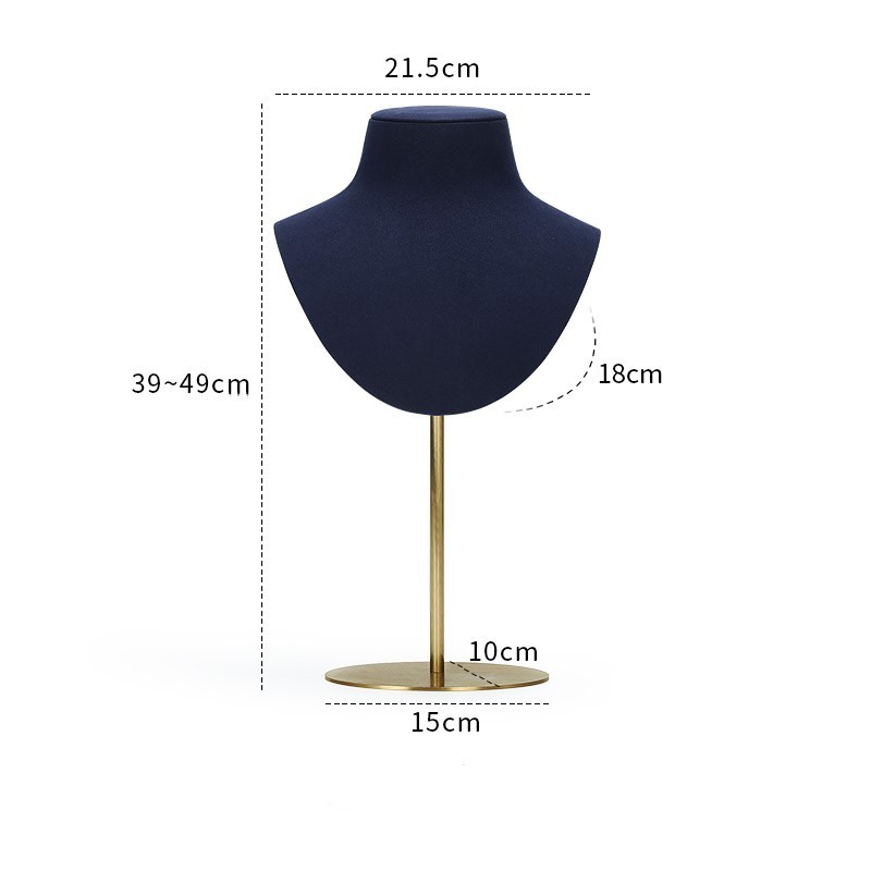 Jewelry Display Props Neck Microfiber Metal Stand Display Props Jewelry Display Mannequin