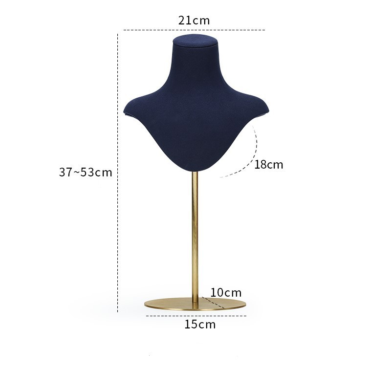 Jewelry Display Props Neck Microfiber Metal Stand Display Props Jewelry Display Mannequin